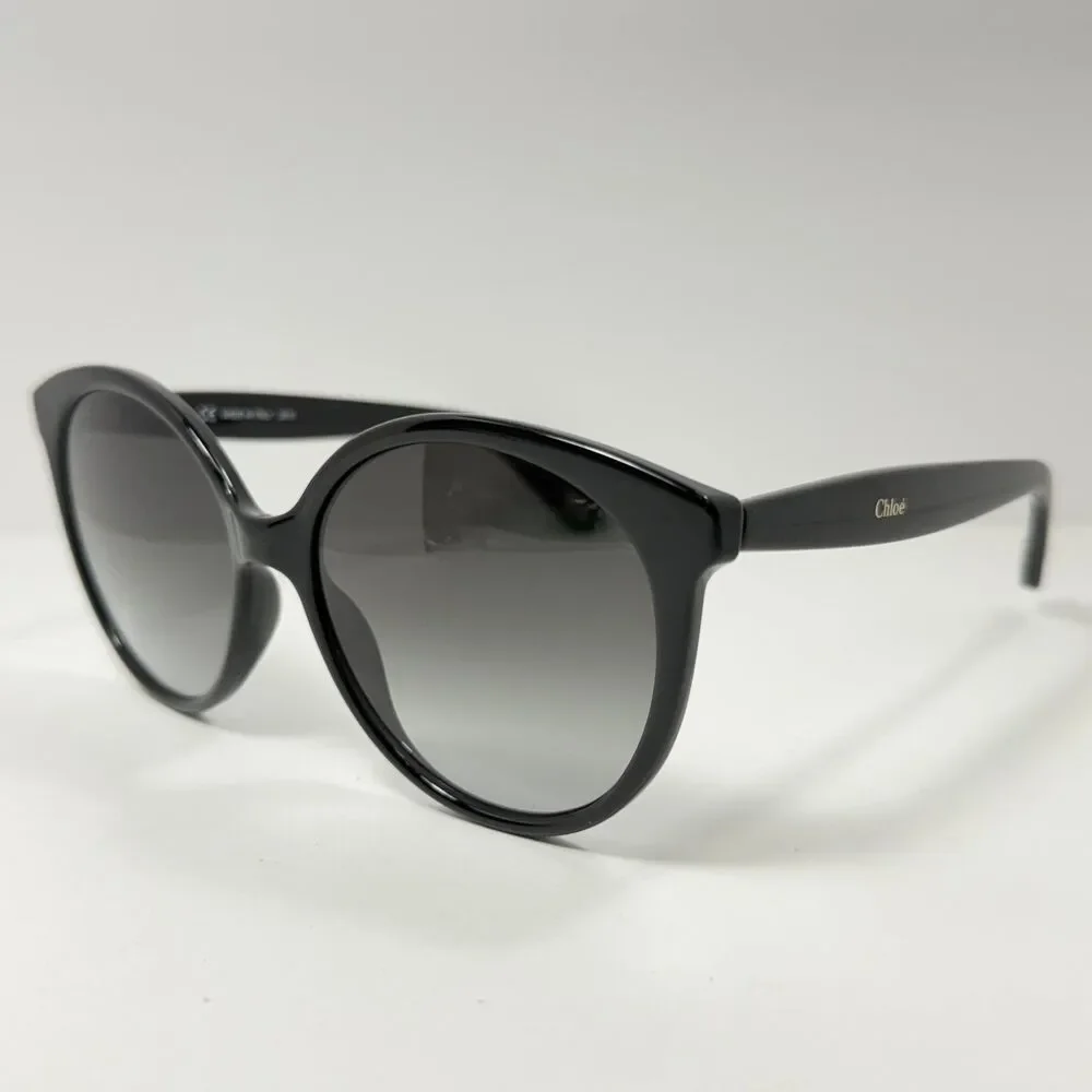 Chloé CE765S Sunglasses Women's Shiney Black Grey Gradient Oversized Round